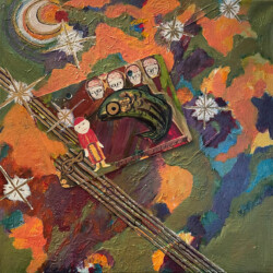 Song for the 7 Sisters and the dream fish 12" x 12"